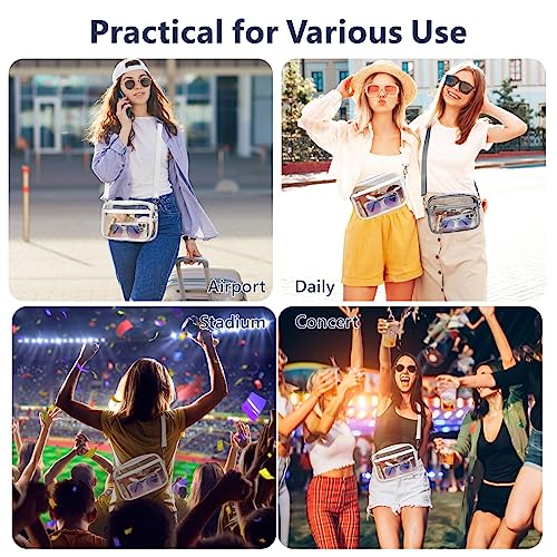 PACKISM Daisy Printed Clear Purse - Stylish Clear Bag for Stadium Events, PU Leather & PVC, Country Concert Outfits for Women, Brown