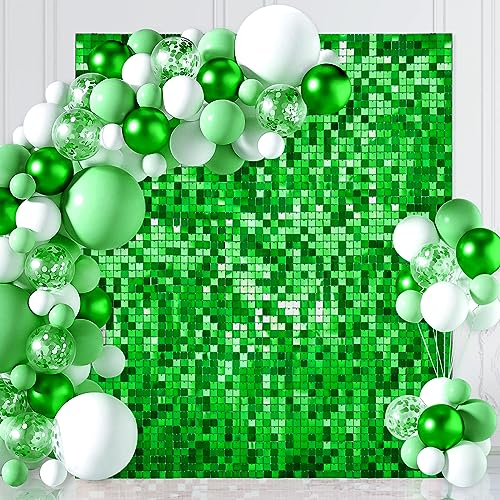 Green Shimmer Wall Backdrop Christmas Sequin Backdrop 3ftx4ft Glitter Backdrop Shimmer Wall Panels for Birthday Wedding Christmas Party Decorations