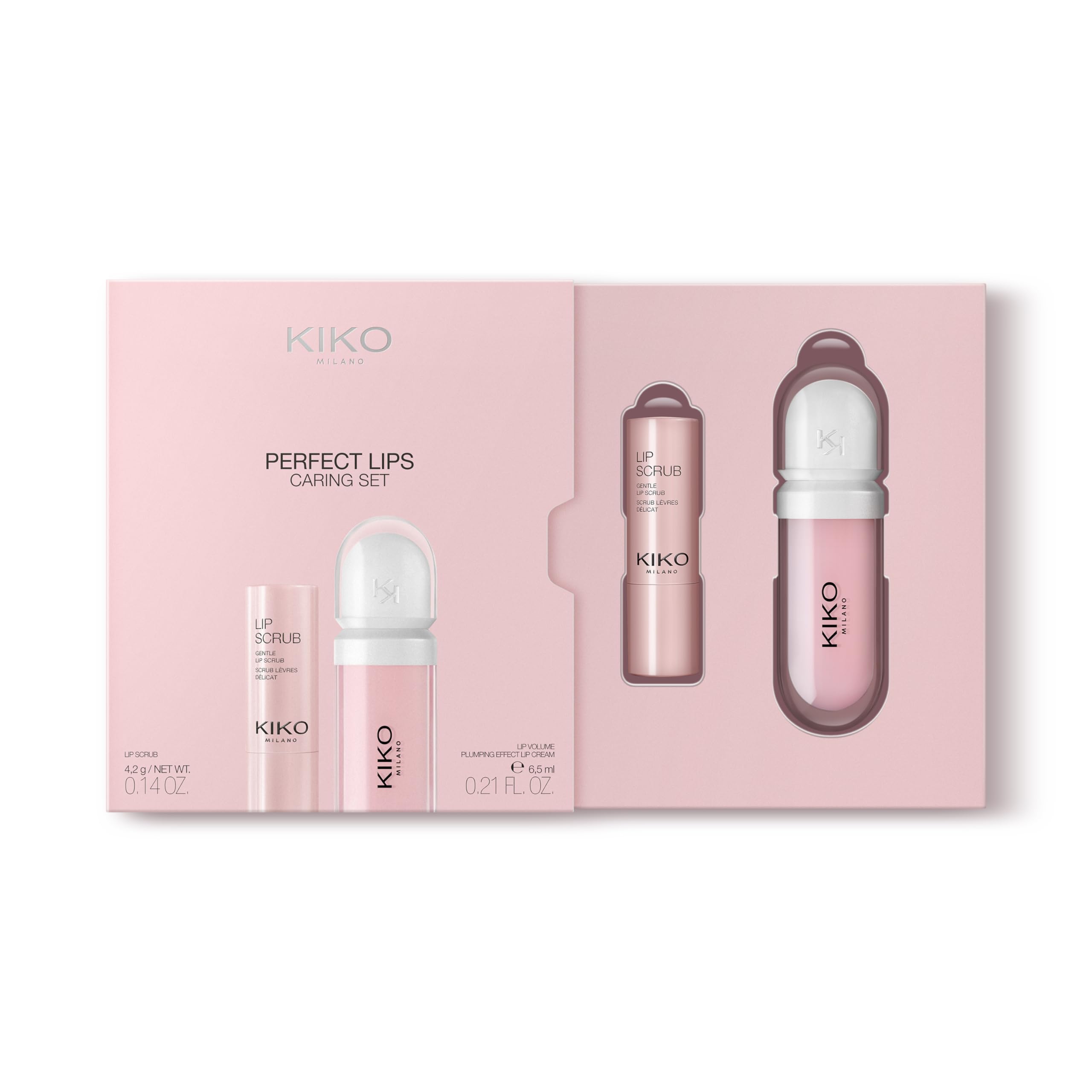 KIKO Milano Perfect Lips Caring Set | 1 Lip Scrub And 1 Lip Cream