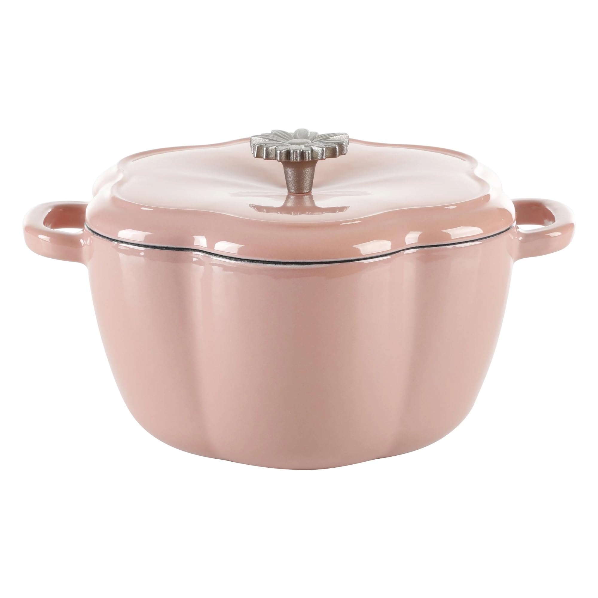 AdoSia Timeless Beauty Enamel on Cast Iron 3-Quart Dutch Oven, Pink