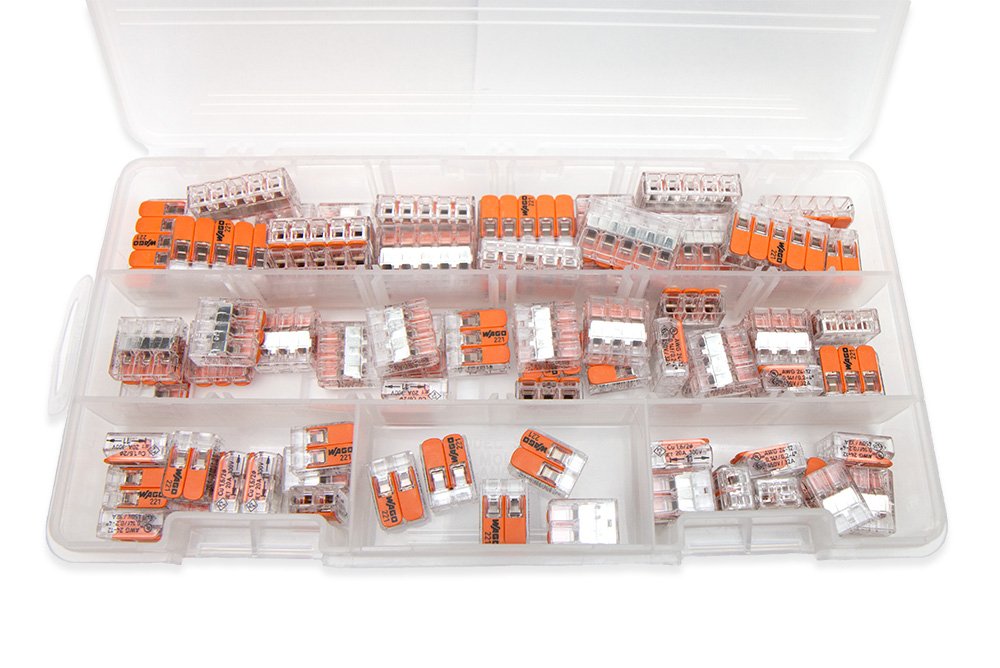 WAGO 221 Lever-Nuts 75pc Wire Connector Assortment Pack with Case