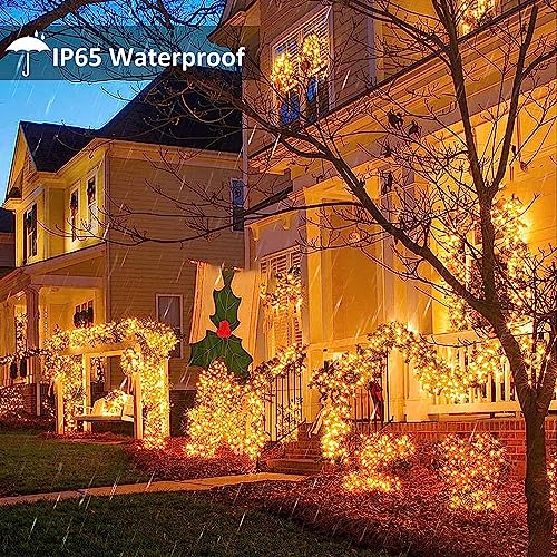 Toodour Solar Halloween Lights, 72ft 200 LED 8 Modes Red Halloween String Lights, Waterproof Solar Lights String for Garden, Patio, Fence, Holiday, Party, Balcony, Outdoor Halloween Decorations