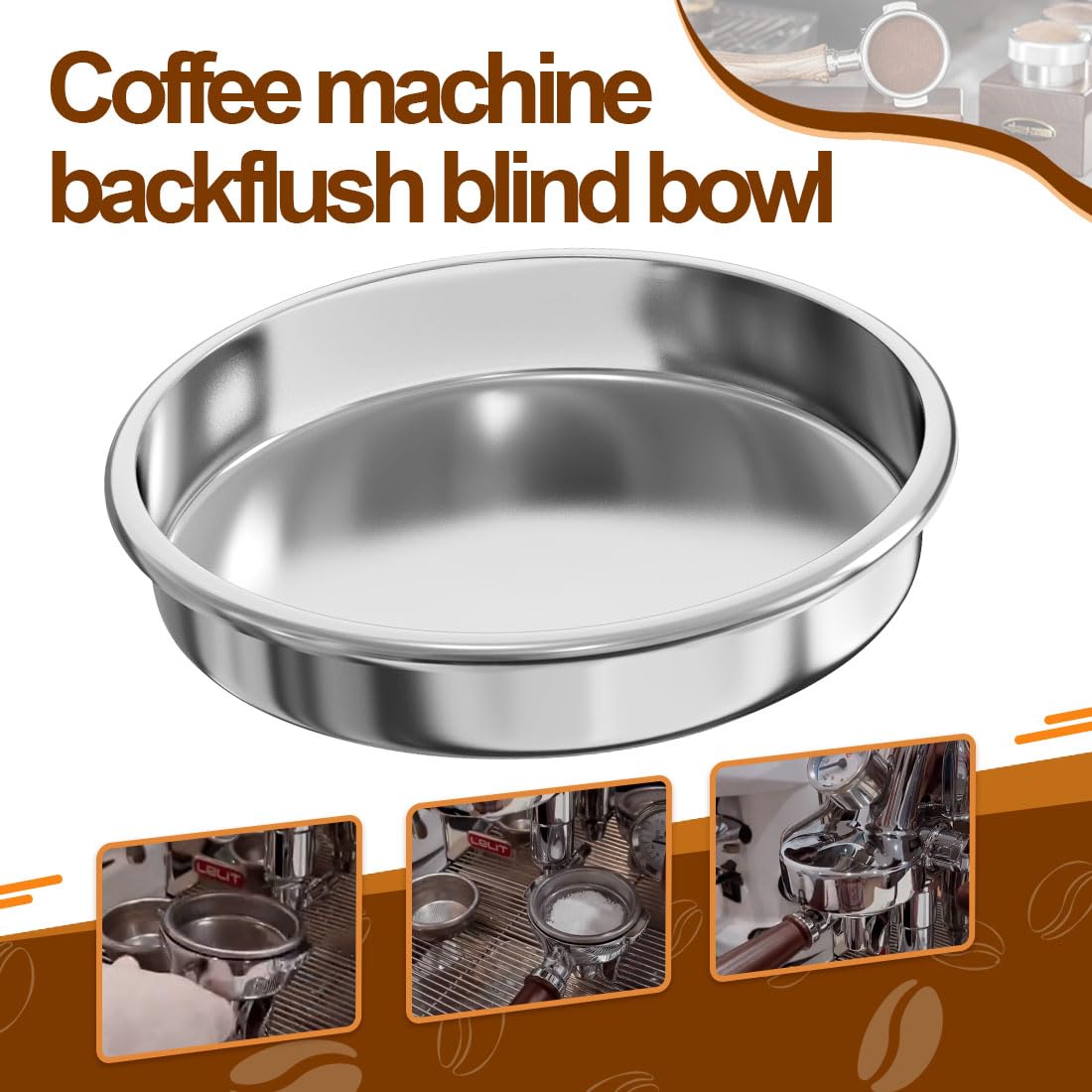 22.8 Inches Backflush Inser, Backflush Filter Espresso, Coffee Machine Stainless Steel Backflush Insert Backflush Filter for Breville Gaggia Classic and other Espresso Machines Espresso Cleaning Disc