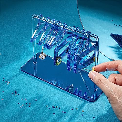 PH PandaHall 2 Set Acrylic Earring Holder, Coat Hanger Jewelry Display 60 Holes Dangle Earring Hanging Organizer Ear Studs Display Rack for Retail Show Personal Exhibition, 5.9x2.3x4.1inch