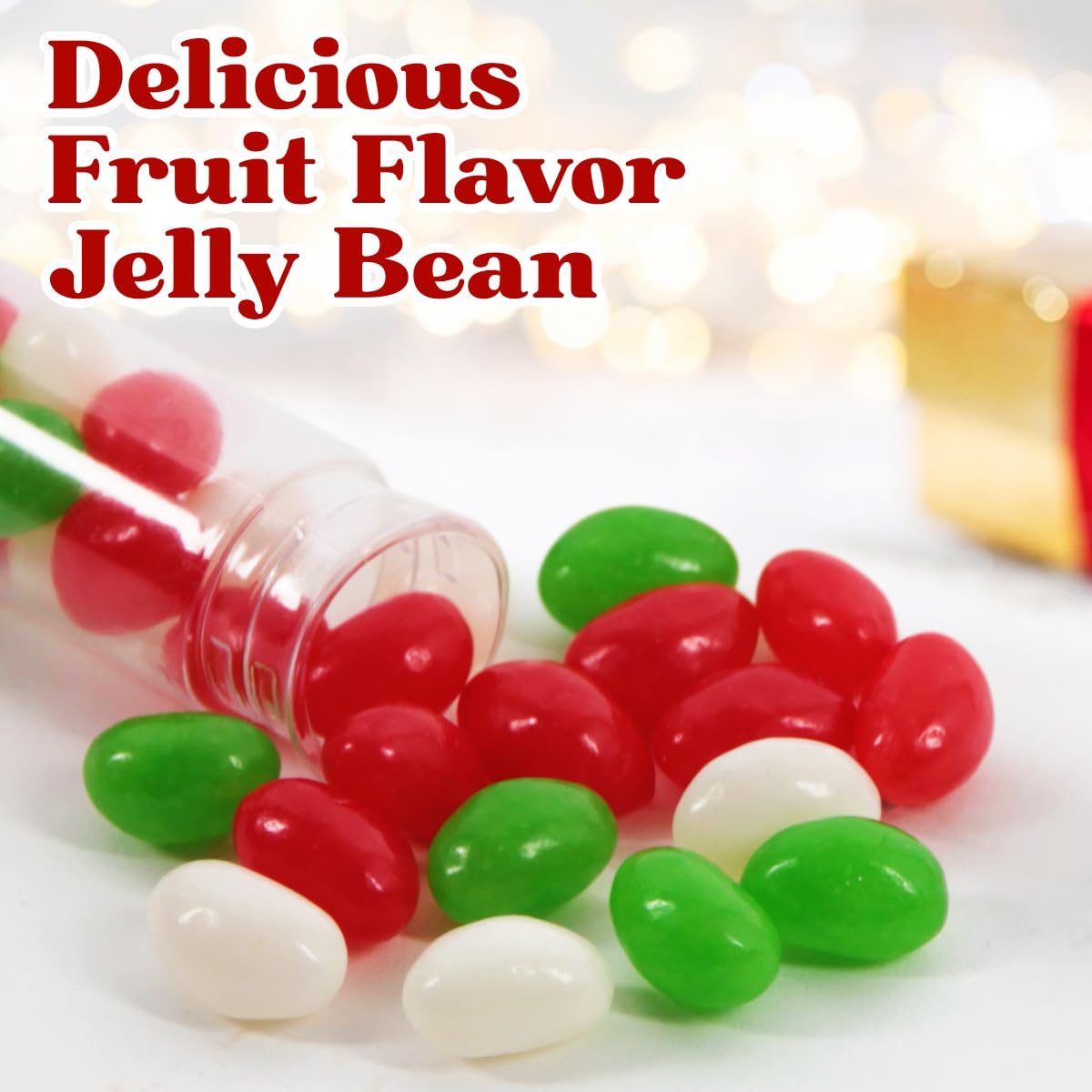 Christmas Candy cane Filled with Jelly Beans. 3 Pack, The Ideal Christmas Candy for Stocking Stuffers.