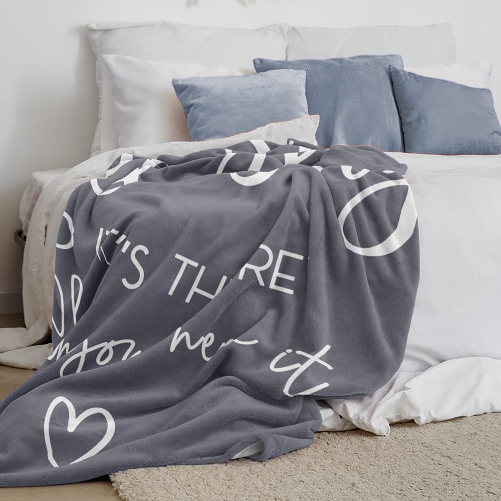 Pubrave Get Well Gifts for Women/Men, Birthday/Inspirational/Sympathy/Thinking of You Gifts for Women/Men/Daughter/Son/Mom/Dad，Feel Better Healing Blanket Grey 60x50in