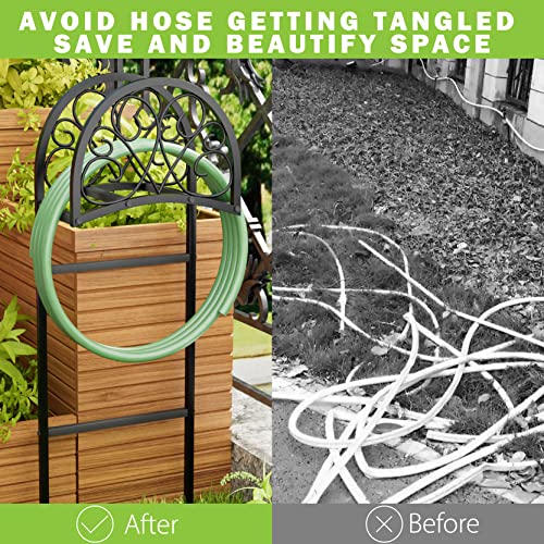 Dosker Hose Holder Garden Hose Reels Holder Storage Rack Heavy Duty Metal Standing Water Hose Storage Hook for Expandable Hose Reel Flexable for Outdoor Backyard