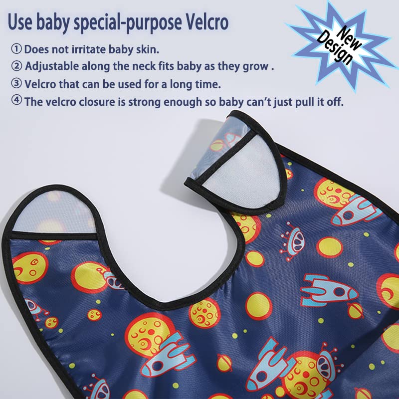 Baby bibs Waterproof Toddler bib - Feeding bib with Pocket for Infant Boy Girl Washable 6-55M