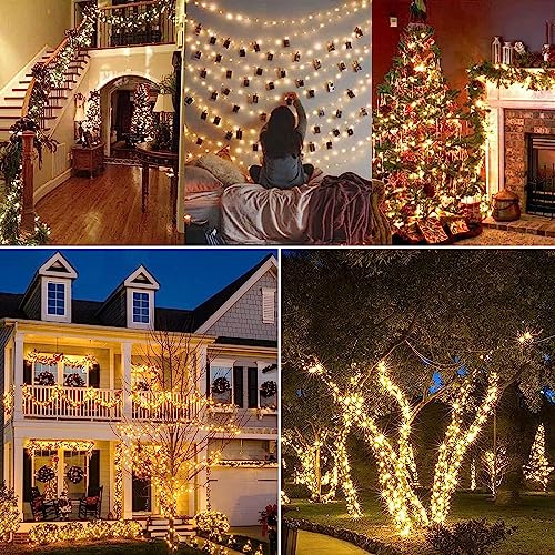 Toodour Solar Halloween Lights, 72ft 200 LED 8 Modes Red Halloween String Lights, Waterproof Solar Lights String for Garden, Patio, Fence, Holiday, Party, Balcony, Outdoor Halloween Decorations