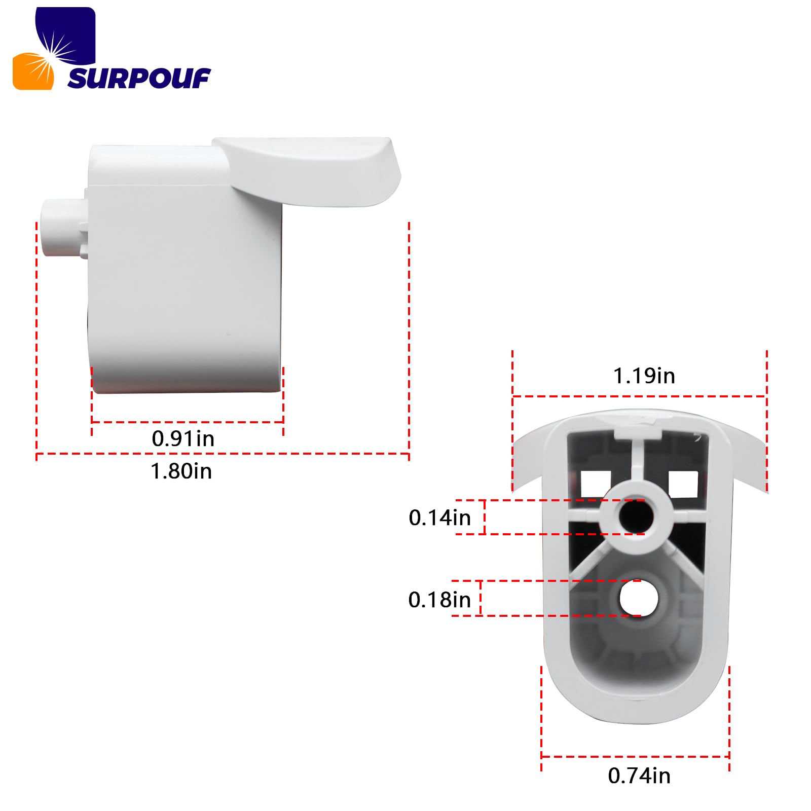 SURPOUF 2-Pack WB06X10943 Microwave Handle Support Fits for GE Microwave Oven Ranges Replacement Part Number AP5790057 PS8753758