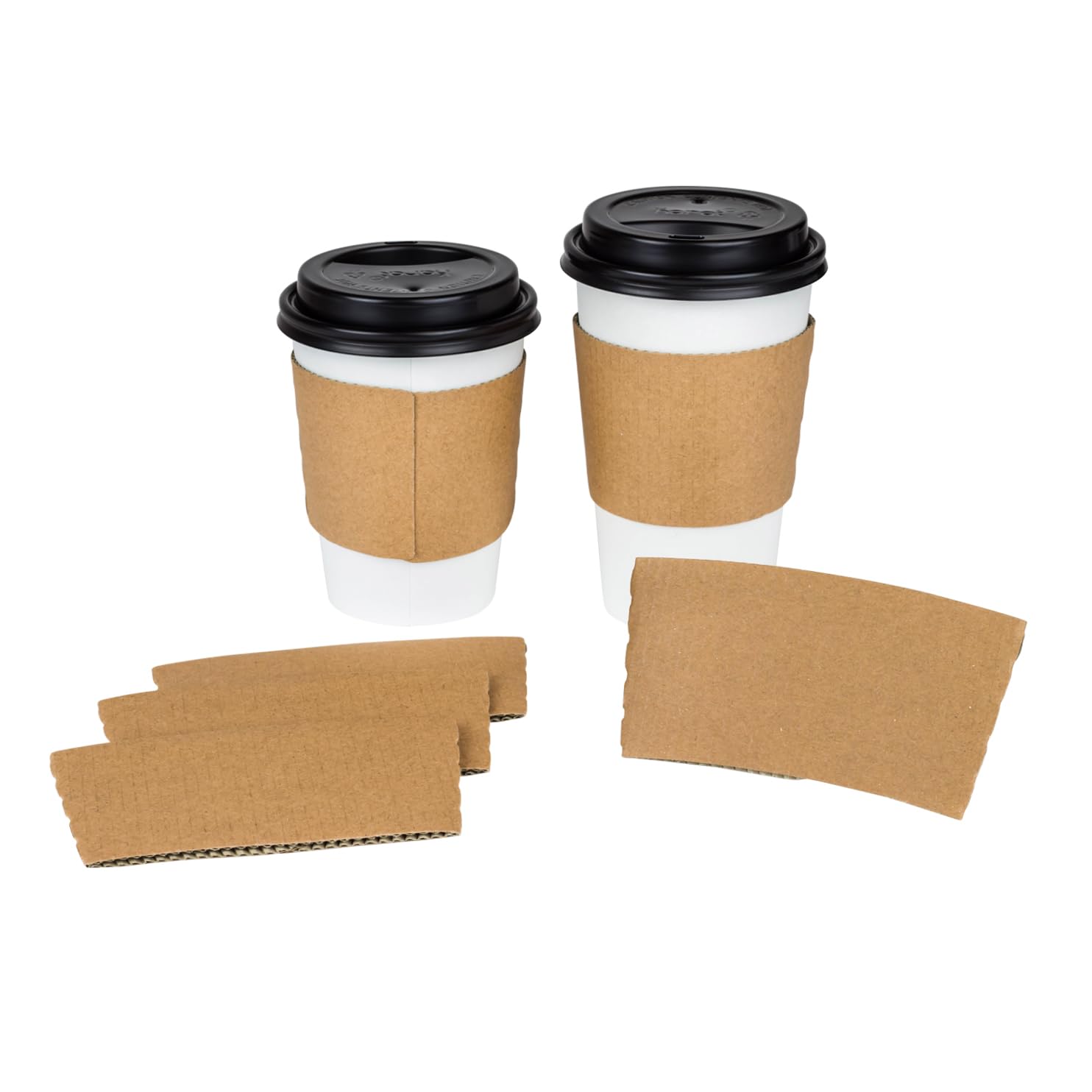 Karat C5300 (Kraft) Traditional Cup Sleeves for 10 oz. - 24 oz. Cups, Kraft (Pack of 1000)