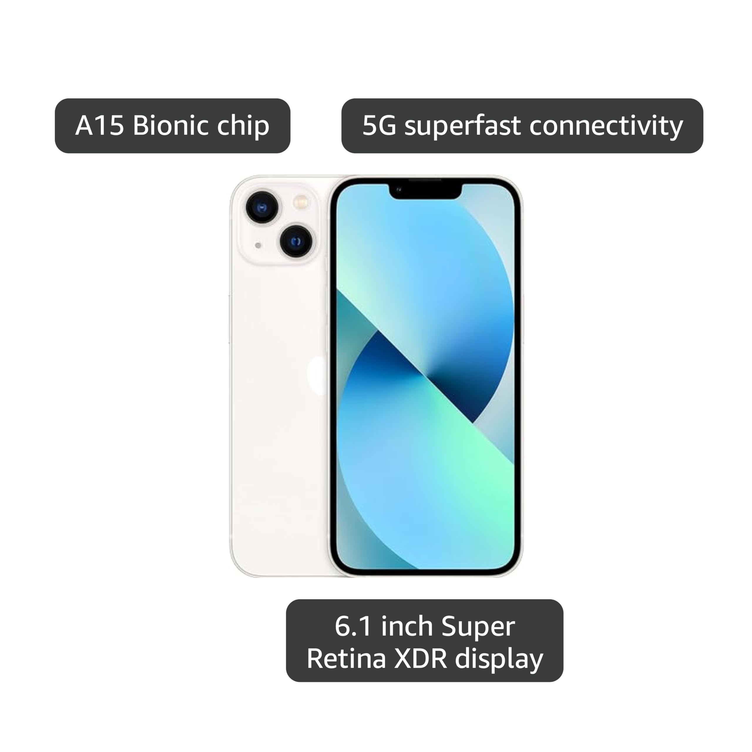 Apple iPhone 13, 128GB, Starlight - AT&T (Renewed)