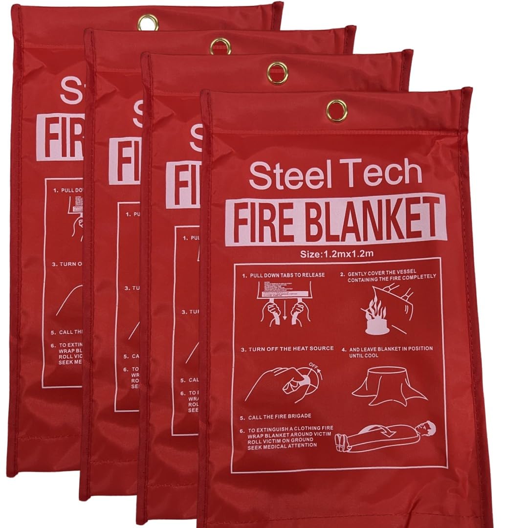 Steel Tech XL Fire Blanket (4 Pack) 47.2 inches x 47.2 inches