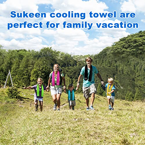 Sukeen [4 Pack Cooling Towel (40"x12"),Ice Towel,Soft Breathable Chilly Towel,Microfiber Towel for Yoga,Sport,Running,Gym,Workout,Camping,Fitness,Workout & More Activities