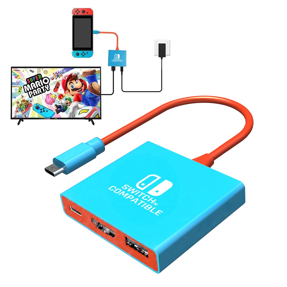 Switch Dock for Nintendo Switch Docking Station, Portable Switch TV Adapter Support 4K/60HZ Switch TV Dock Mode Compatible Steam Deck/Nintendo Switch OLED, Switch Travel Dock with HDMI2.0 USB3.0 Port