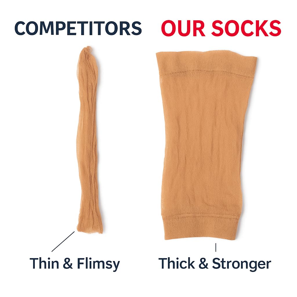Leather Hero Disposable Try On Socks - Tan Footies for Women, 72 Pairs/144 Pieces