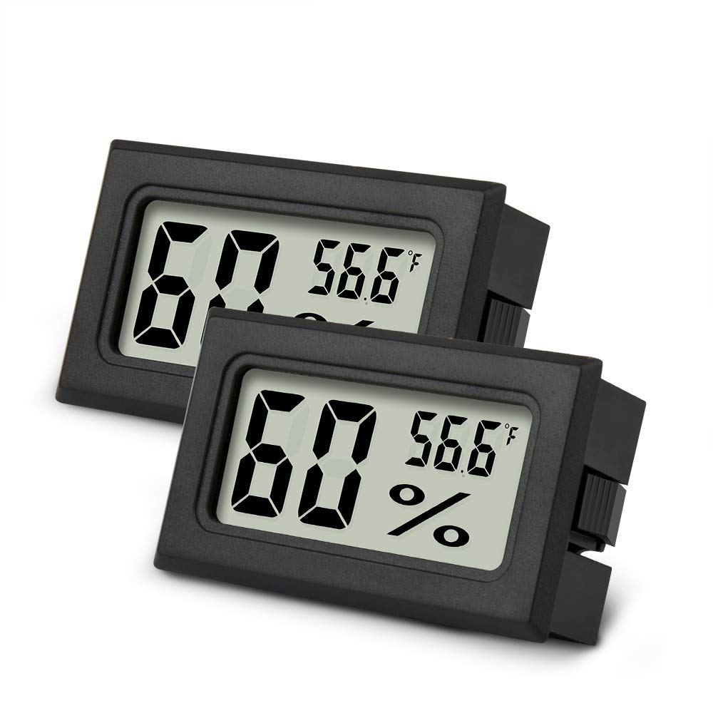 Mini Hygrometer Thermometer 2PCS Mini Digital Humidity Gauge, AikTryee Hygrometer Indoor Humidity Monitor Temperature Humidity Gauge Meter for Greenhouse Garden Cellar Closet Etc