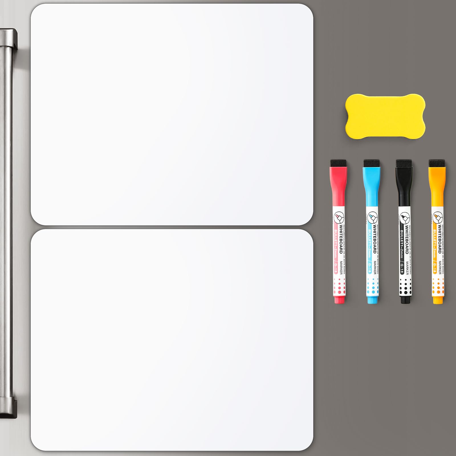 2 PCS Magnetic Dry Erase Whiteboard for Fridge, 14"x11" Reuasble & Erasable White Board Sheet for Refrigerator, Freezer - Smooth & Flexible Magnet Blank Notepad for Home, Kitchen Organizer and Planner