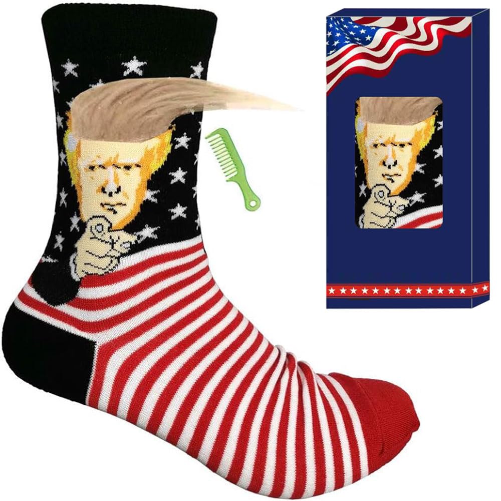 Trump Socks - Unisex Funny Gift Socks Novelty President 2024 Socks (Flag,One_Size)