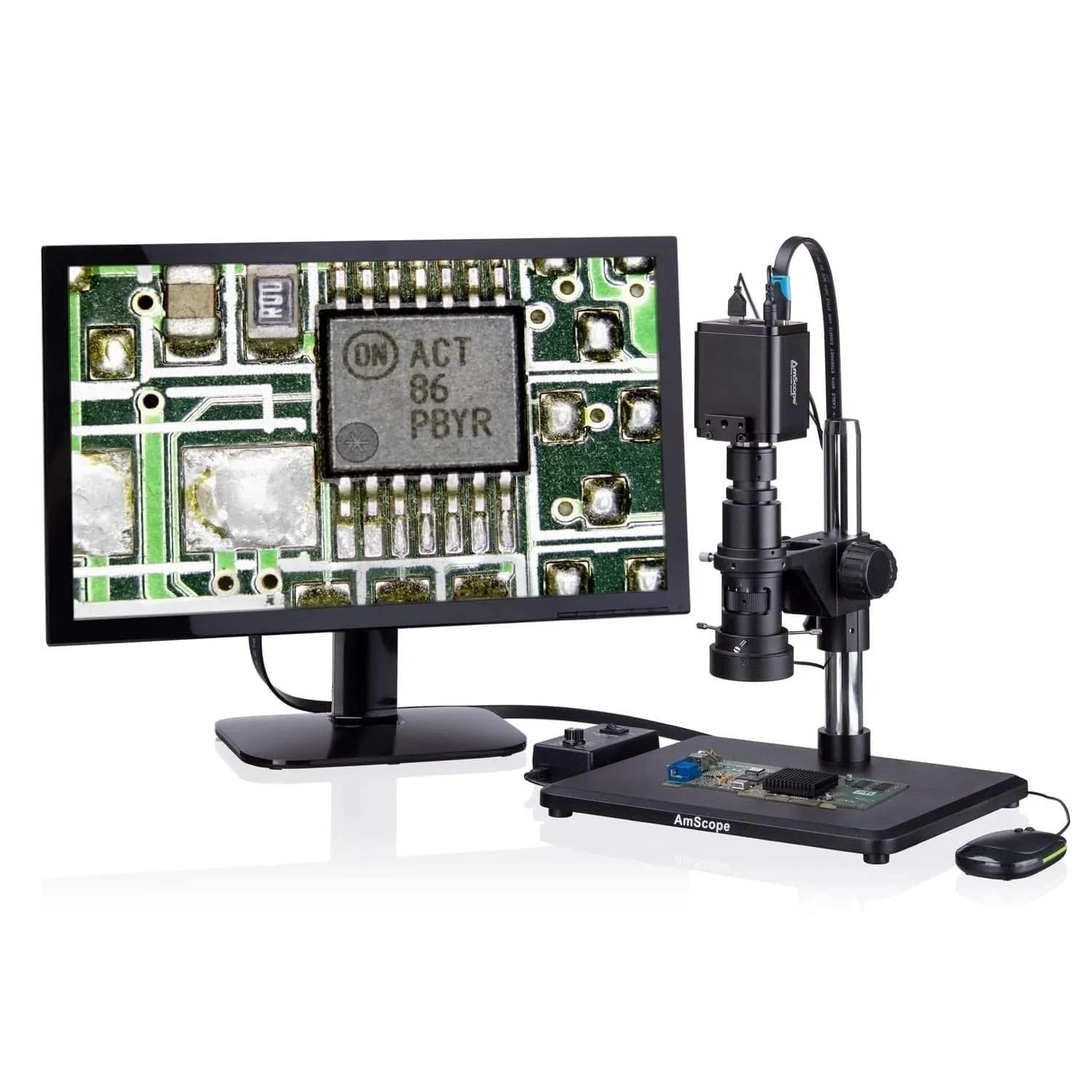 AmScope - 4K 30fps 8MP HDMI, LAN, Wi-Fi Color BSI CMOS C-Mount Microscope Camera for Stand-Alone and PC Imaging - HD428N