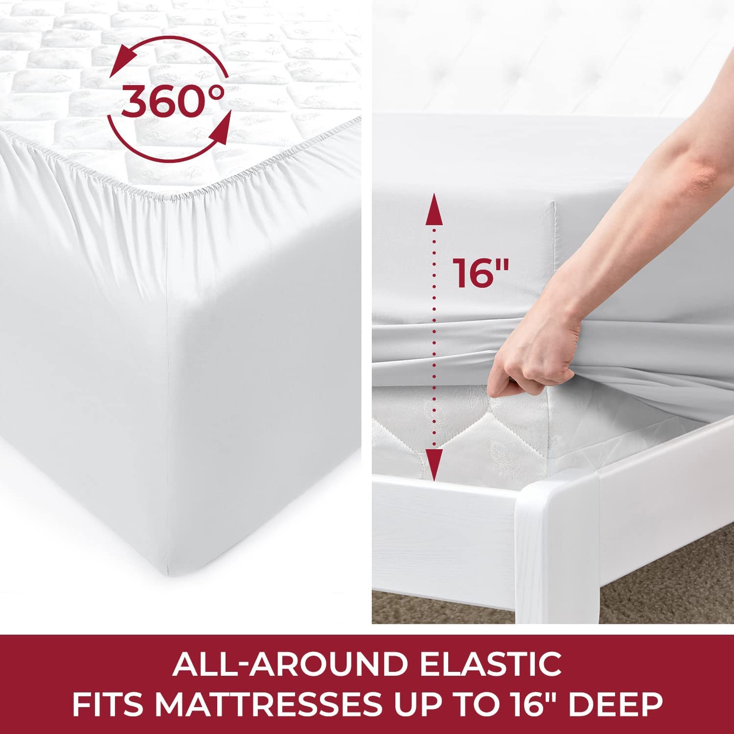 Mellanni Bed Sheet Set + 2 Pillow Shams Bundle&Save - Hotel Luxury Bedding Sheets & Pillowcases - Bundle Includes: 4pcs Bed Sheet Set and 2 Pillow Shams with 2" Flange (Full/Standard, White)