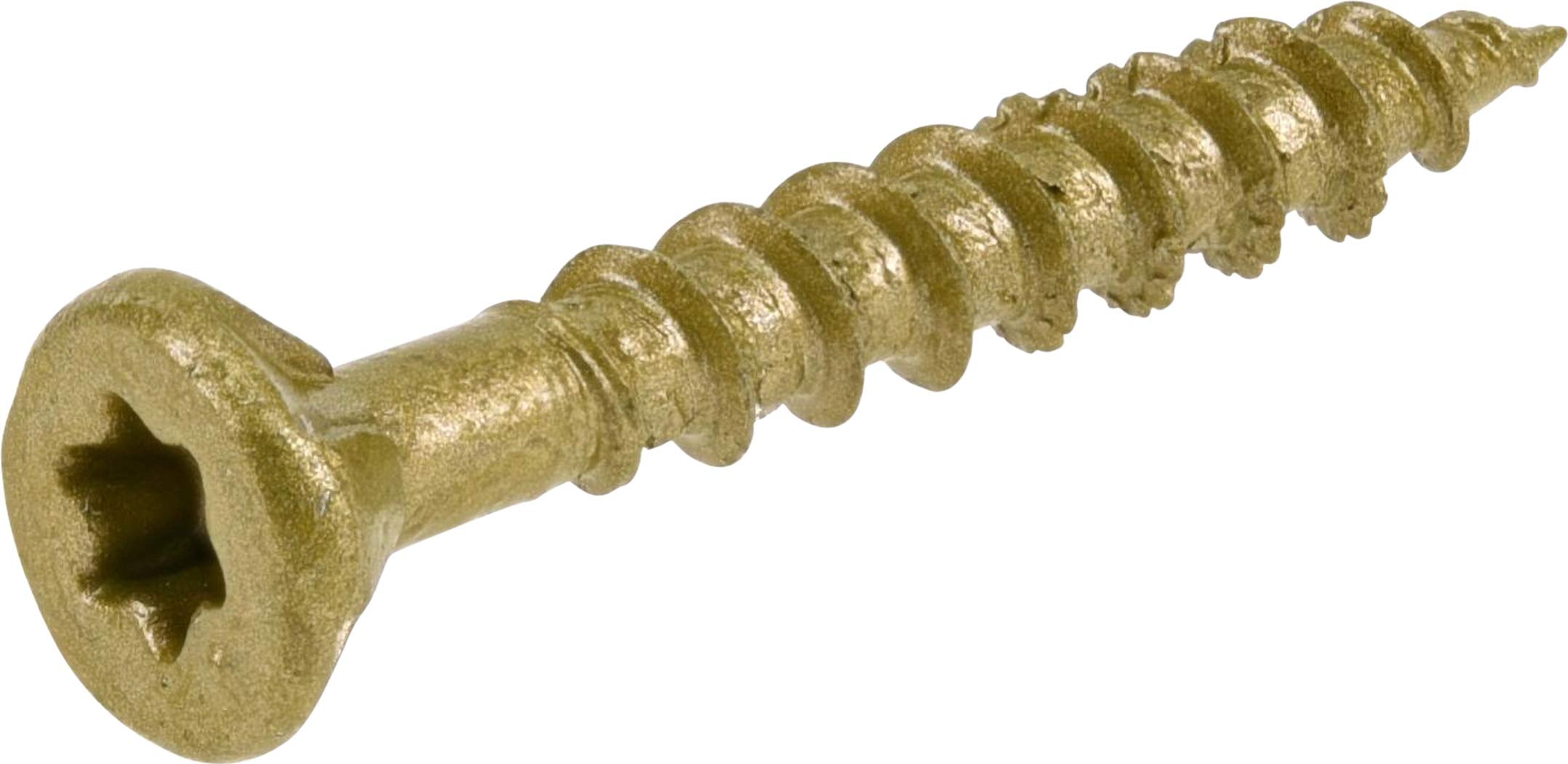 Power Pro 48594 Wood Screws, #8 x 1-1/4", Epoxy Coated Exterior, Torx/Star Drive Included, Coarse Thread, Decking Screws, Outdoor Rust Resistant, Bronze, 1Lb Box, 242pcs