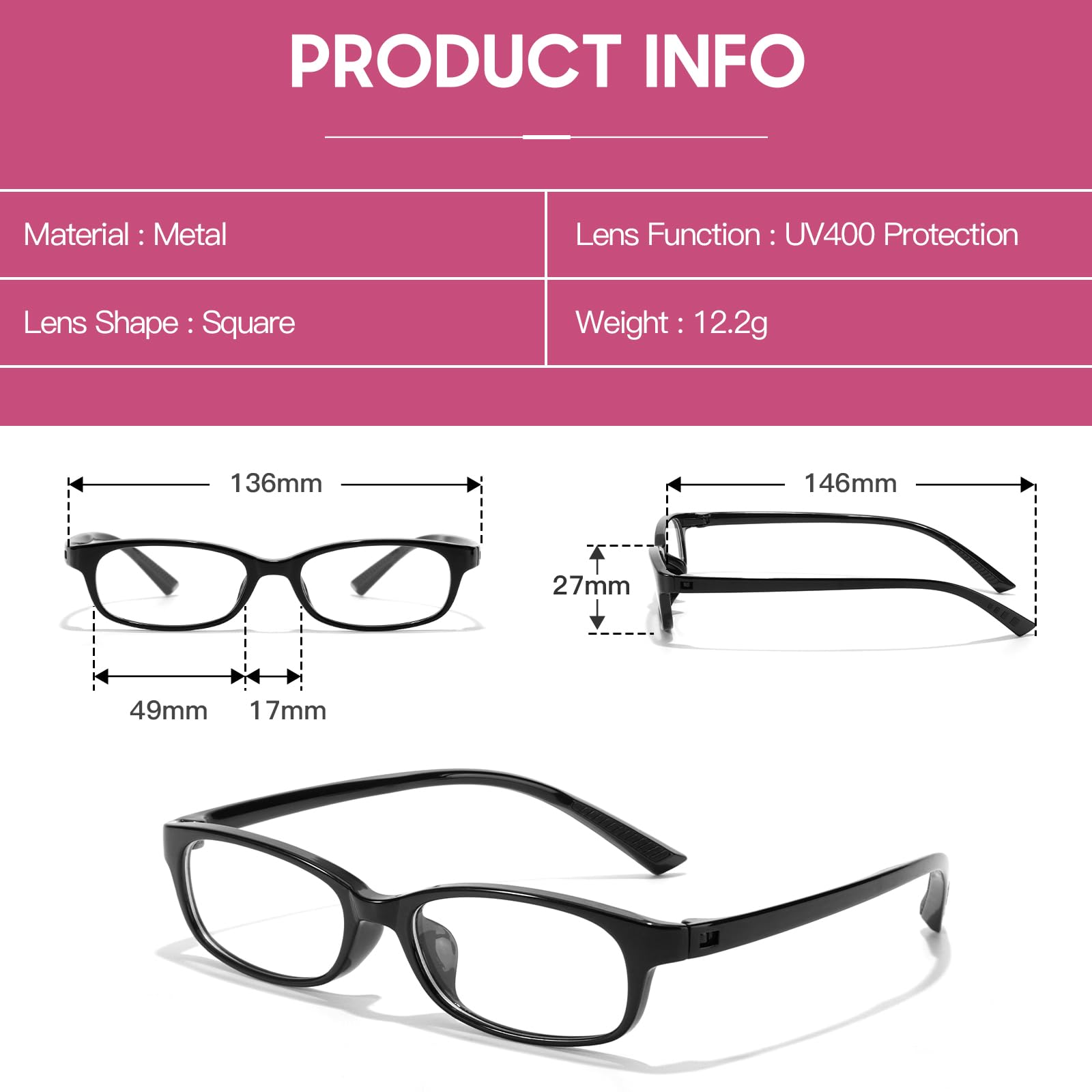 TJUTR Fashion Fake Glasses Non Prescription Clear Glasses for Women Blue Light Blocking Y2k Cosplay small Eyewear