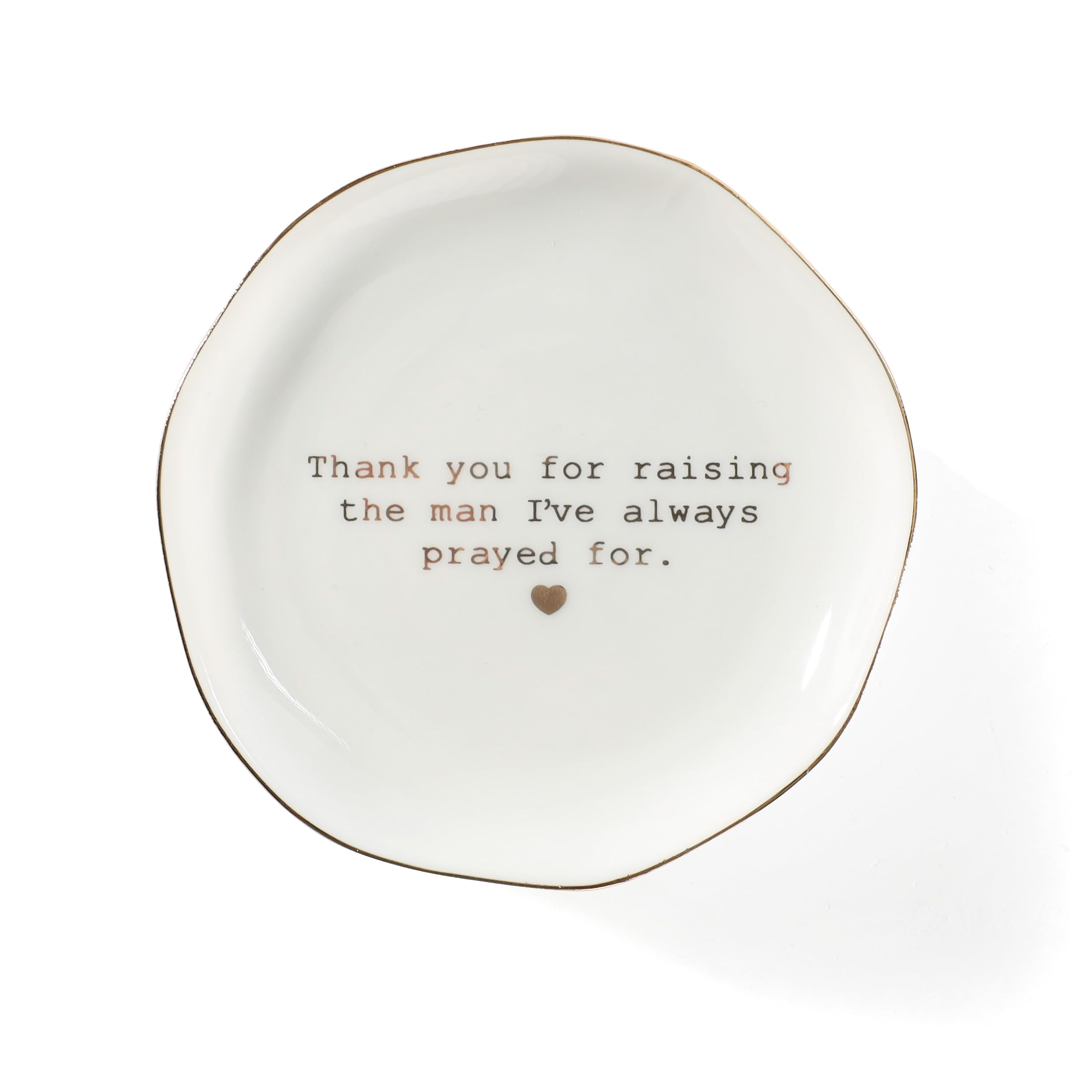 YZMICSTAR Mother of Groom Ring Dish, Ceramic Jewelry Dish Plate Christmas Birthday Mother's Day Wedding Gifts for Mother of Groom from Bride