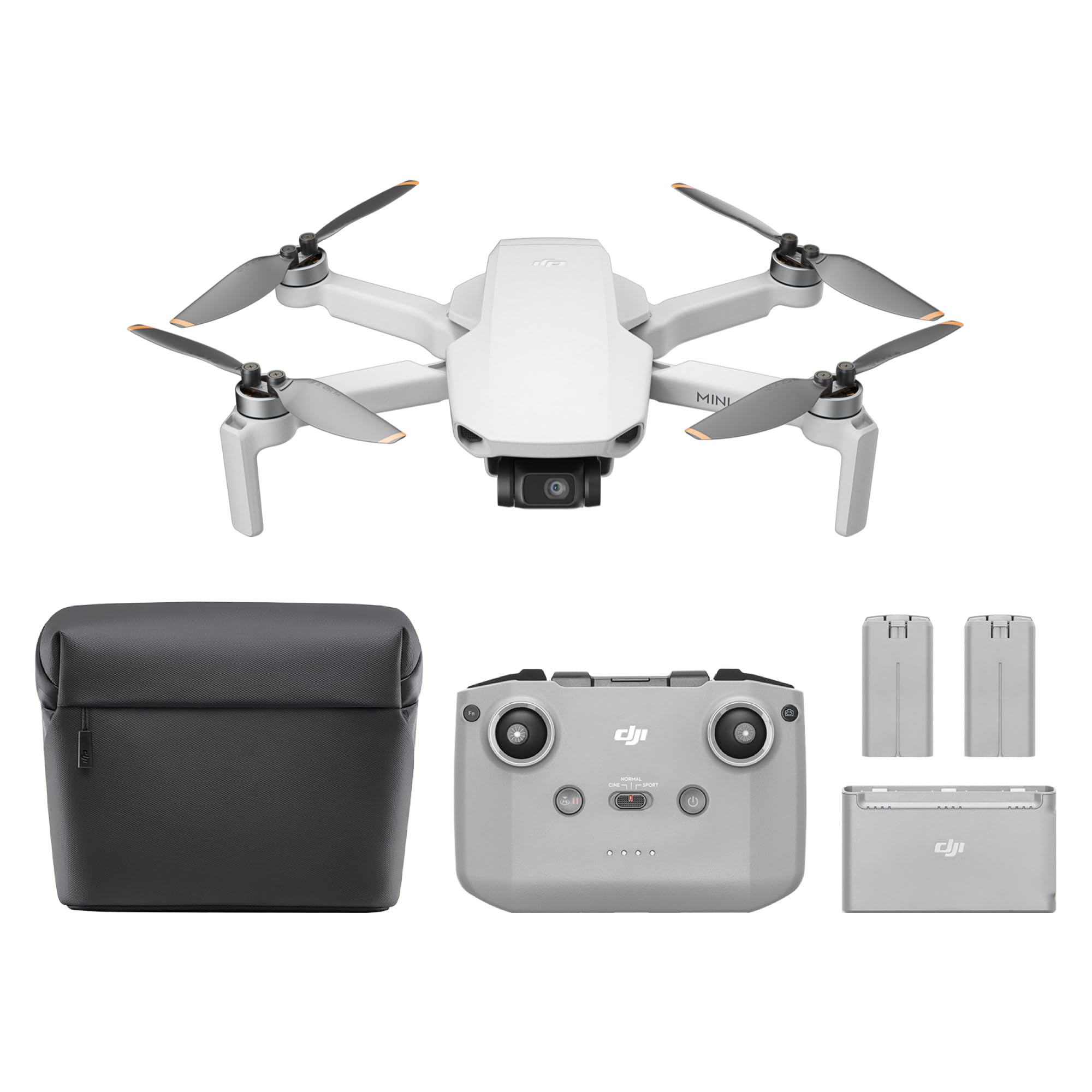 DJI Mini 4K Fly More Combo, Drone with 4K UHD Camera for Adults, Under 249 g, 3-Axis Gimbal Stabilization, 10km Video Transmission, Auto Return, 3 Batteries for 93-Min Max Flight Time, QuickShots