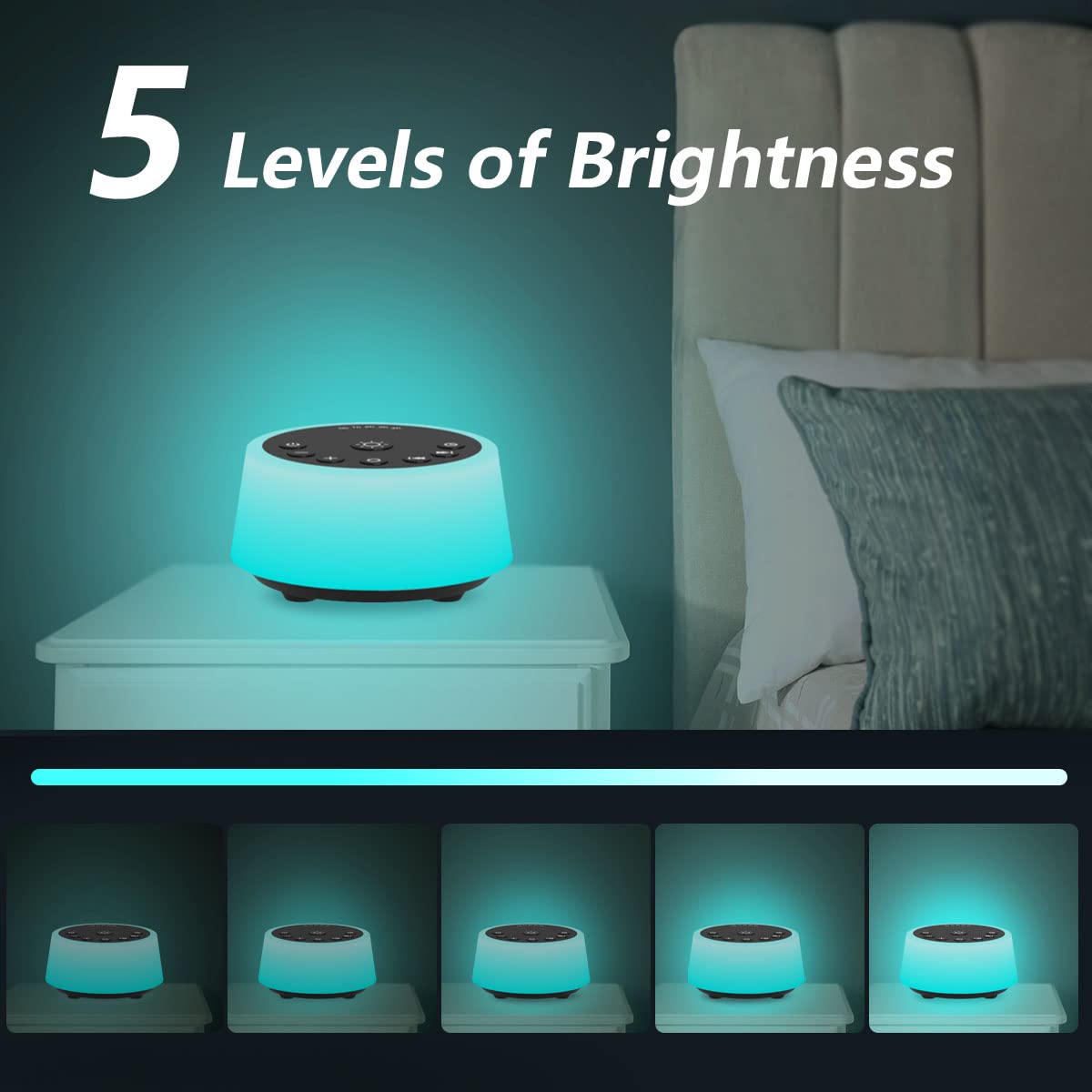 Color Noise Sound Machines with 10 Colors Night Light 25 Soothing Sounds and Sleep White Noise Machine 32 Volume Levels 5 Timers Adjustable Brightness Memory Function for Adults Kids Baby