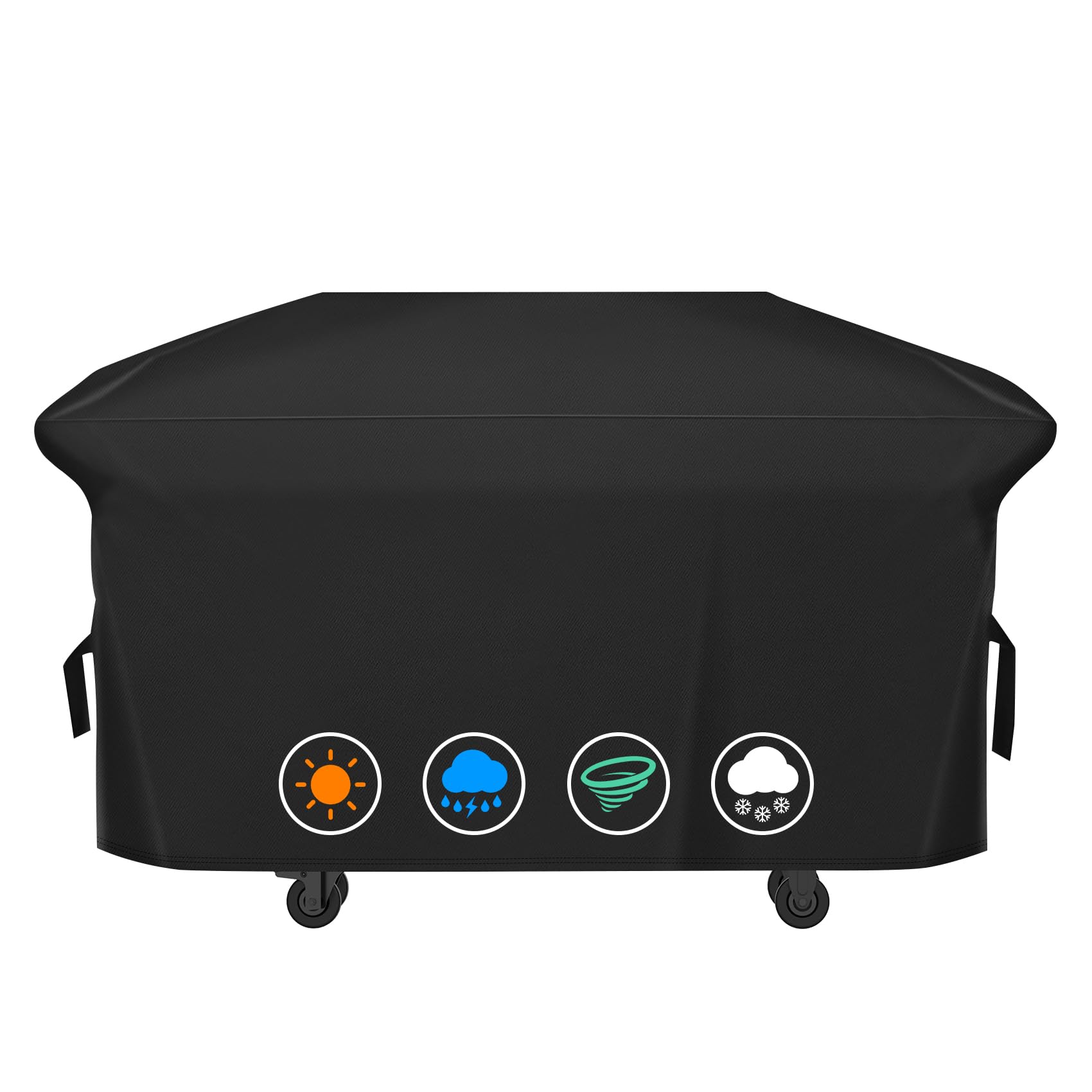 ZBXFCSH Heavy Duty 600D Polyester Cover Compatible with Royal Gourmet GB8001B GB8003 8-Burner Gas Grill with Hood, Water Resistant Outdoor BBQ Island Cover, All Weather, Black