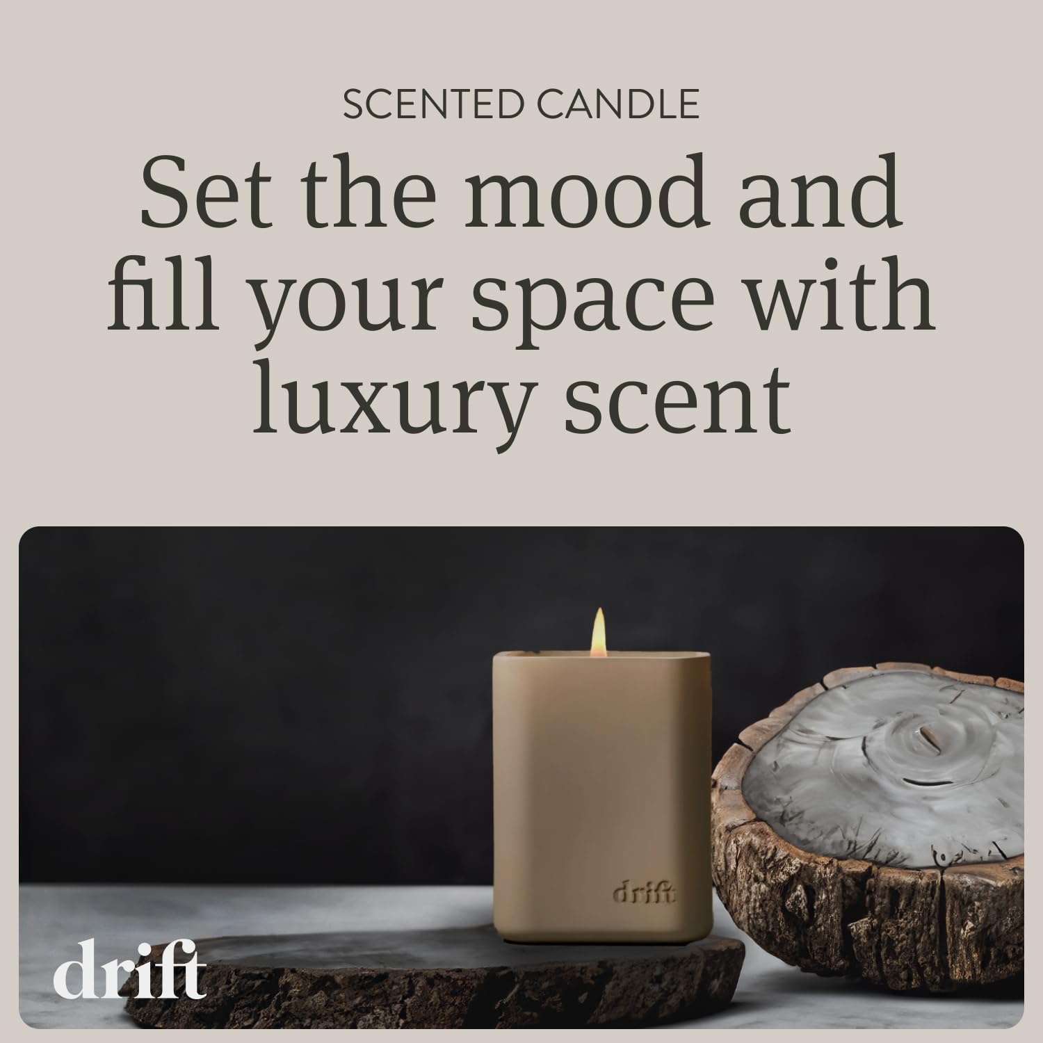 Drift Teak Scented Candle - Clean Oil Candle - Premium Candle - Home Decor - Fragrance Oil Candle - 60 Day Burn Time - 10.5 oz