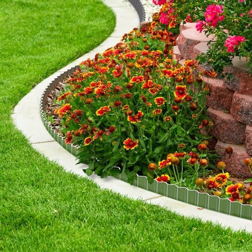 LAVEVE Corrugated Metal Garden Edging 12" x 20Ft, Landscape Edging Border for Lawn, Flower Bed, Garden Fence, Paver Edging (Real Rusted)