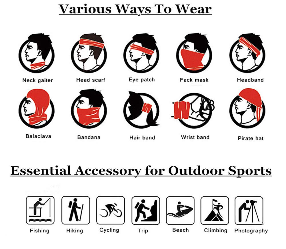 Unisex Face Mask Neck Gaiter Balaclava Scarf Ear Loops UV Protection Bandana Motorcycle Mask for Sport Outdoor