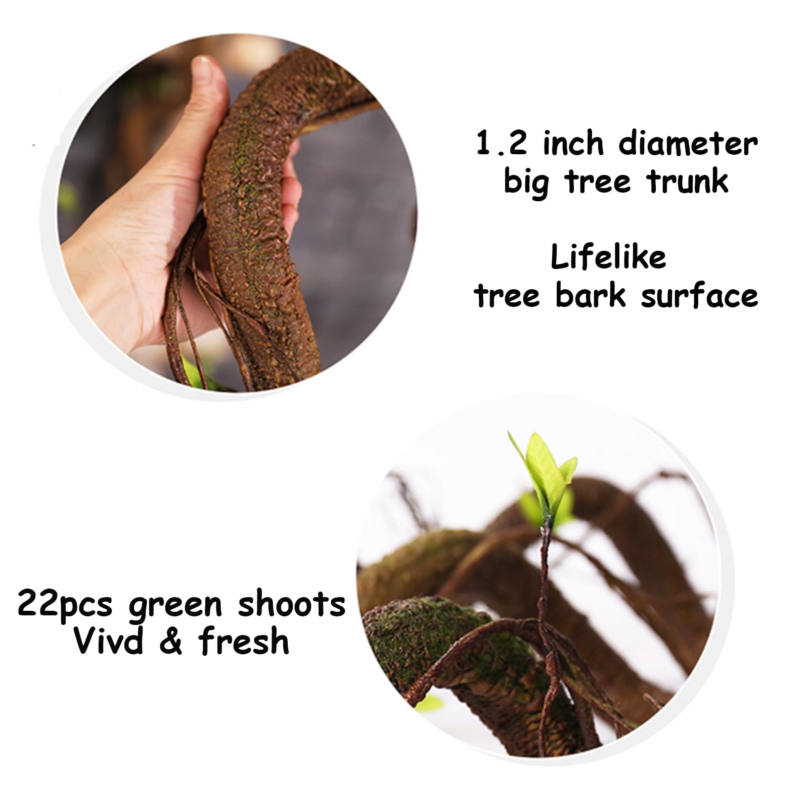 CONGZHANHH Bendable 63in Artificial Tree Twigs Cane Vine Branches Fake Plants Trunk Garland with Leaves for Home Wedding Garden Wall Hanging X'Mas Christmas Thanksgiving Day Decoration