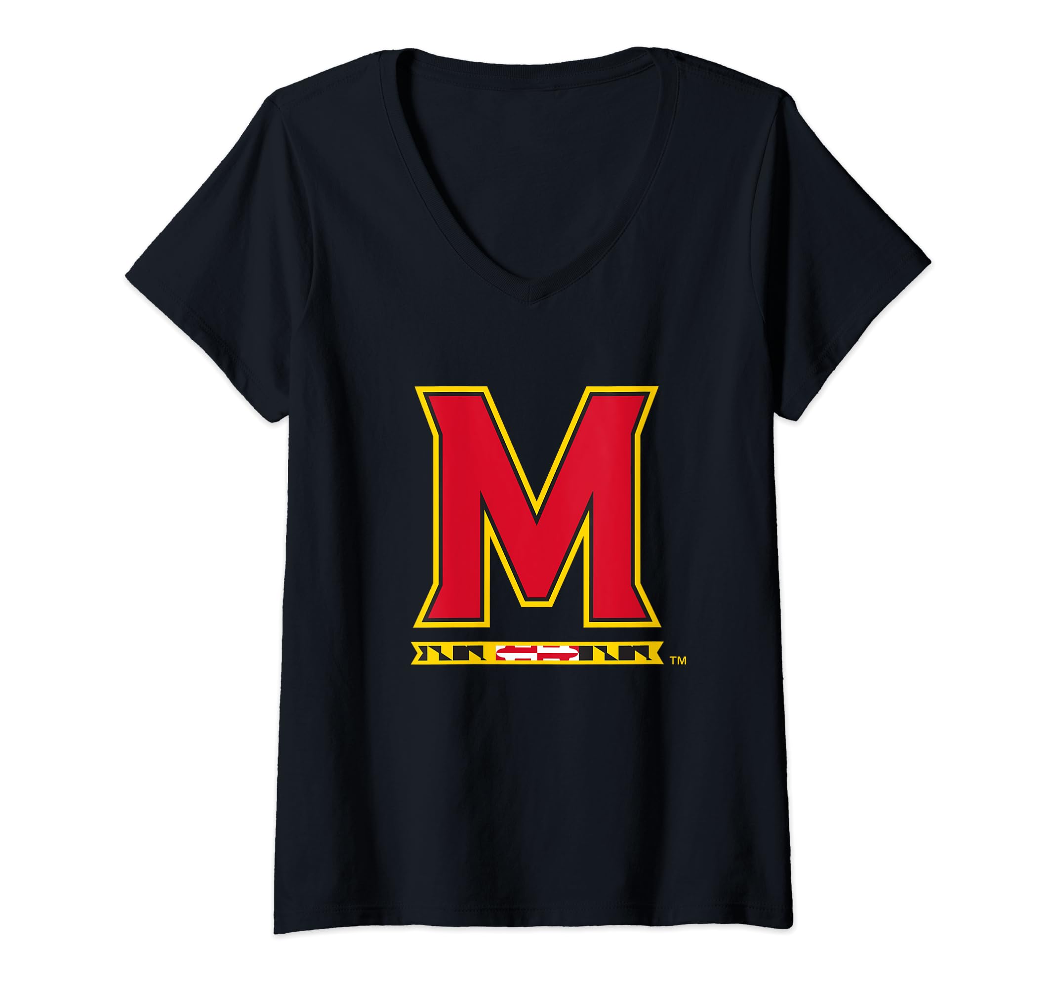 Womens Maryland Terrapins Icon Officially Licensed V-Neck T-Shirt