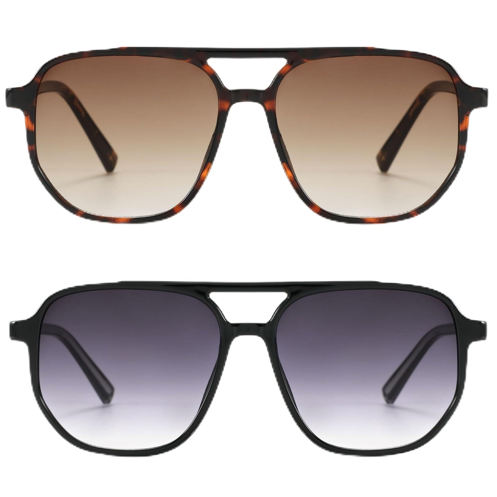 hnbliv Retro Aviator Sunglasses for Women & Men Lightweight Square Shade UV400 Protection Unisex Sun Glasses