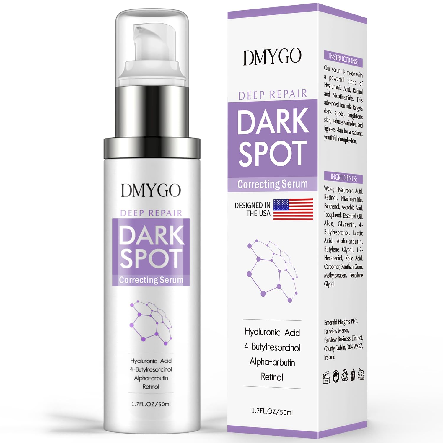 Dark Spot Remover for Face and Body: Dark Spot Remover for Age Spot Sun Spot Melasma Uneven Skin Tone, with Vitamin C and Hyaluronic Acid for Women and Men (1.7 Fl Oz)