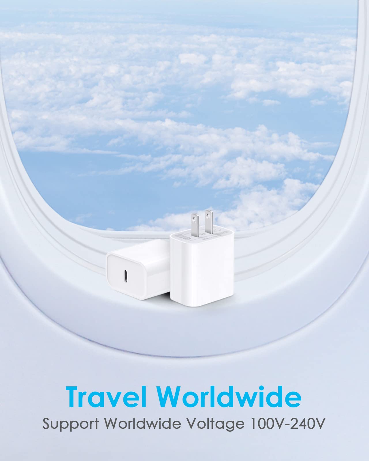 USB C Charger Block 20W-Type C Charger Fast Charging for IP 16/16 Pro/16 Plus/16 Pro Max /15/15 Pro/15 Plus/15 Pro Max/14/13/12/11/SE/XR/8, i Pad Pro/Mini, Galaxy, Pixel 4/3 and More [2-Pack]