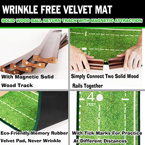 Dachenus Golf Putting mat Putting Mat for Indoors Putting Green, Mini Golf, Putting Mat Indoor Golf Matt Putting Green with Automatic Ball Return for Indoor and Outdoor, Office