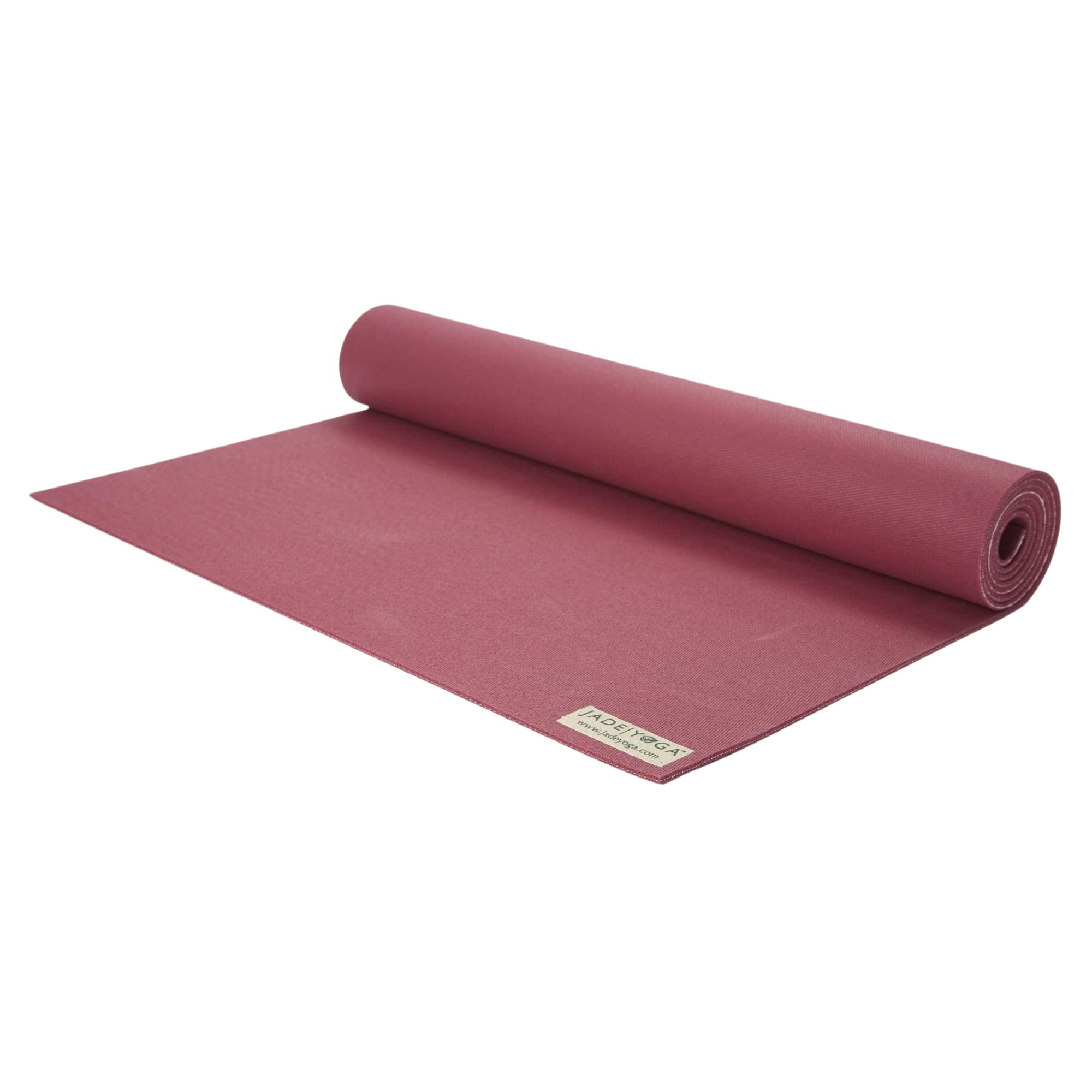 JadeYoga Harmony Yoga Mat - Durable & Thick Gym Fitness Mat, Non-Slip Natural Rubber Yoga Mat- Home Exercise & Stretching Mat, Workout Mat- Yoga, Pilates & Meditation for Women & Men (Raspberry, 68'')