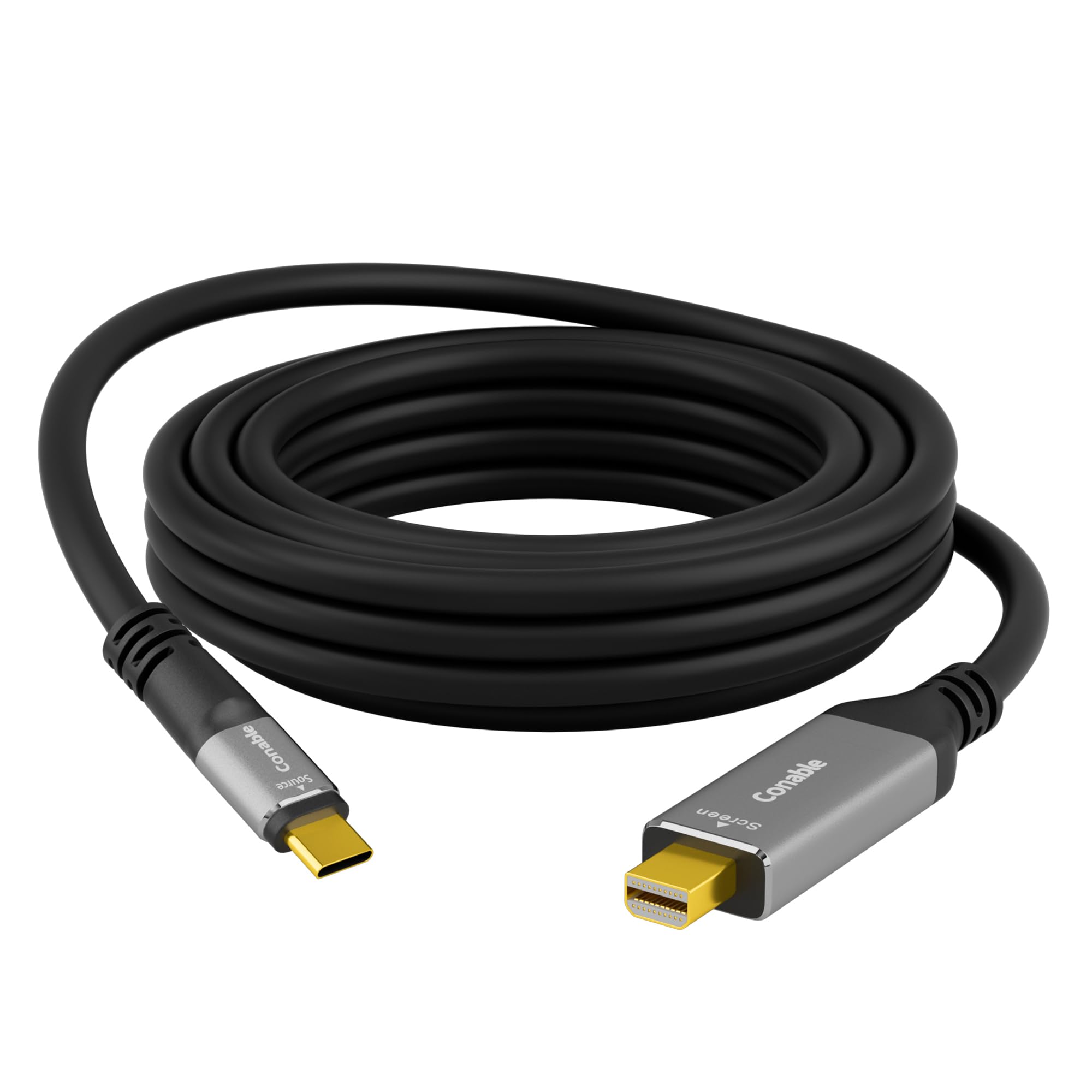 USB C to Mini DisplayPort Cable 6 FT, Uni-Directional USB C to Mini DP Cable, 4K@60Hz, Type C (Thunderbolt 3/4) Compatible with MacBook Pro, HP, Surface Book, Dell (Not for Thunderbolt 1/2 Monitor)