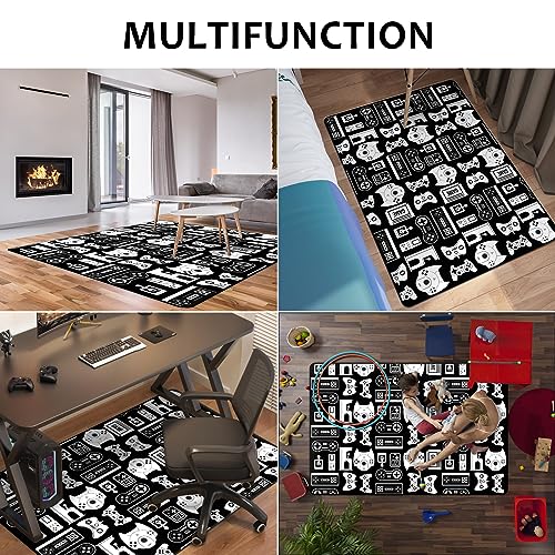 Lacut Game Rug Teen Boys Carpet with Game Controller Decoration, 3D Gaming Rugs for Boy’s Bedroom Living Room Playroom, Non-Slip Gamer Carpet Children Gaming Area Rugs (47" x 31")