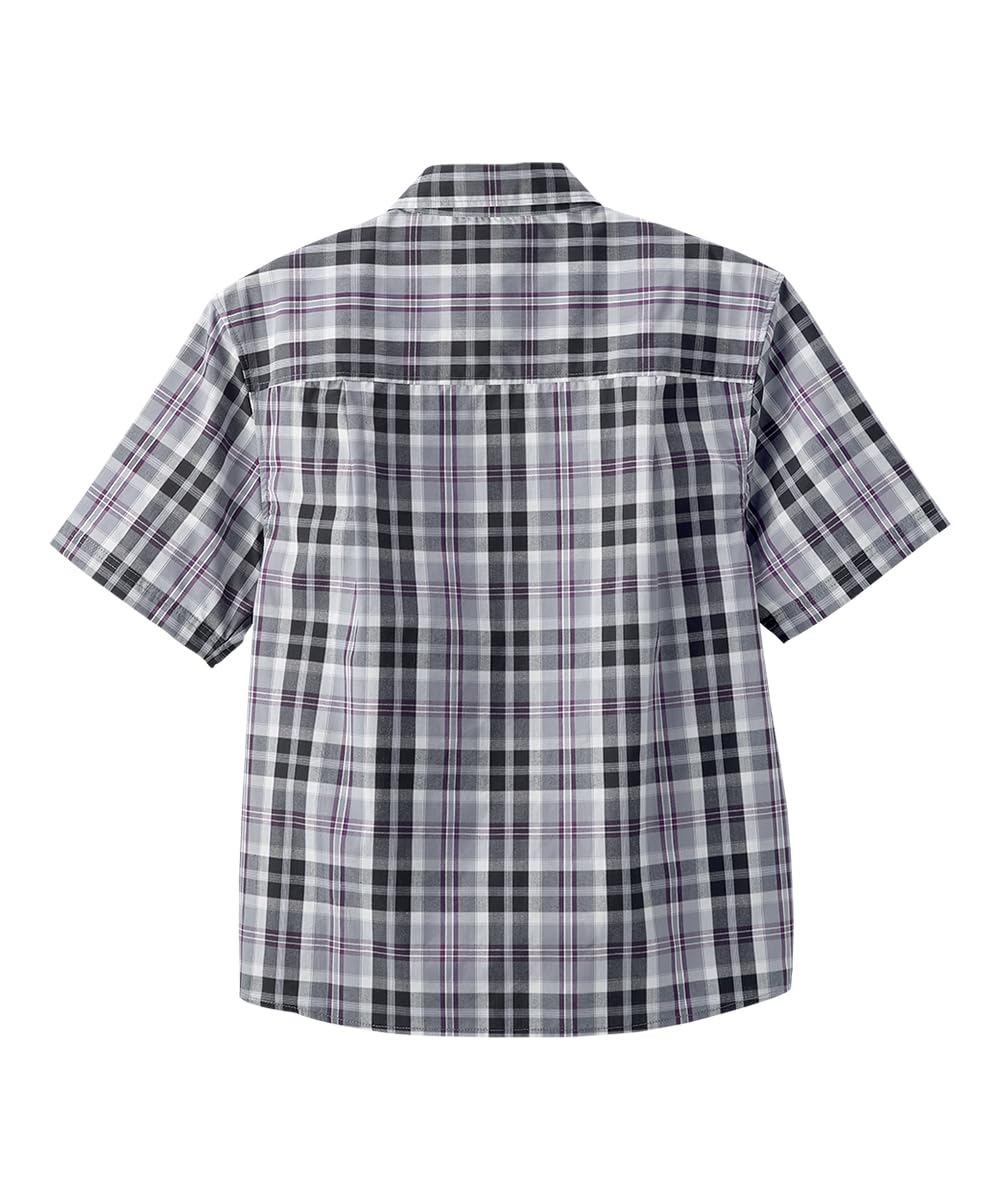 Silverts Men’s Magnetic Buttons Adaptive Short Sleeve Shirt - Dress Shirt for Elderly Seniors, Magnetic Button Shirts for Men - Assists Arthritis, Limited Hand Mobility - Delton Plaid 2XL