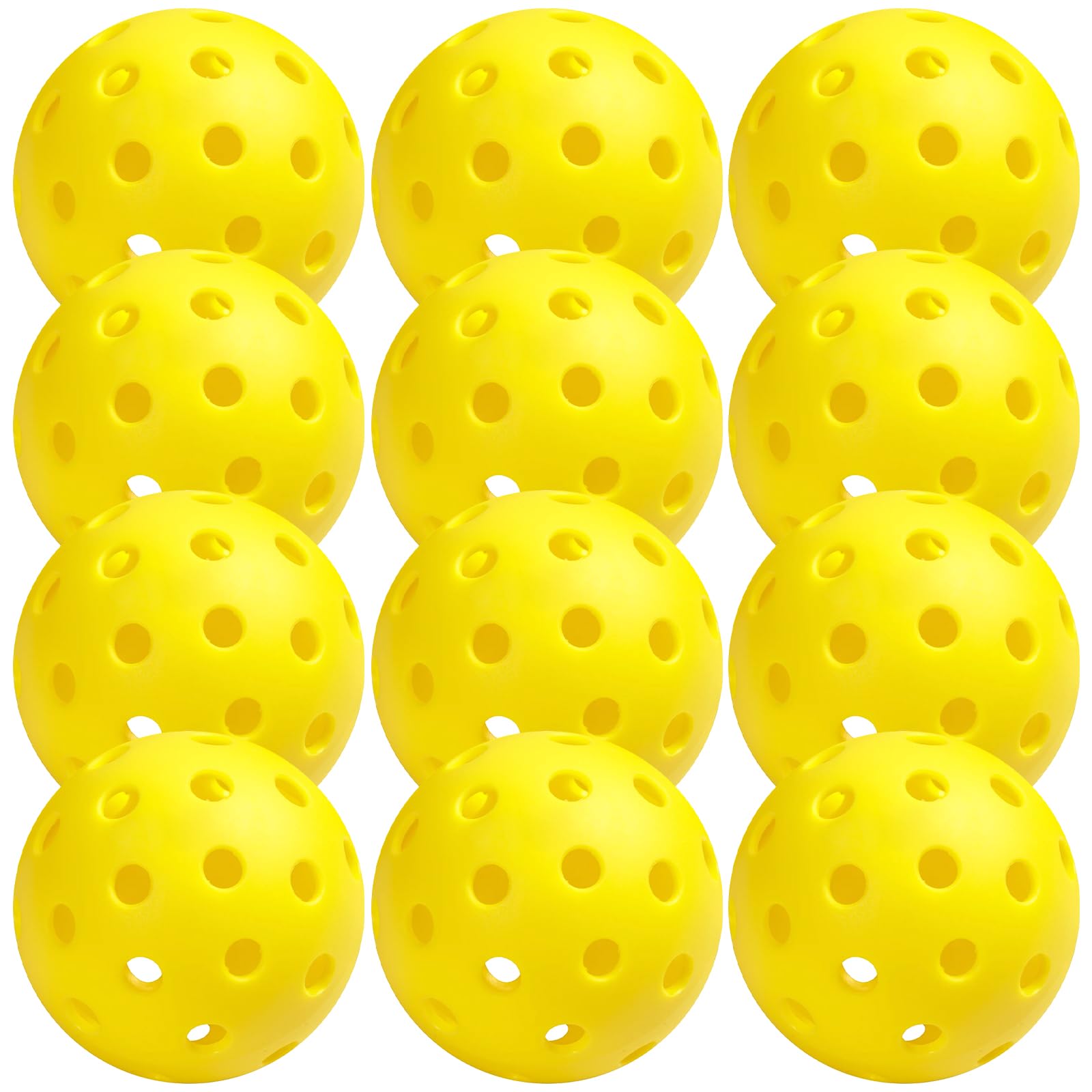 GoPickle 12Pack Pickleball Balls Indoor & Outdoor, 40 Holes Pickle balls Meet USAPA Standards, High Bounce, Good for Practice, Durable, Excellent Visibility, Perfect for Beginners and Players