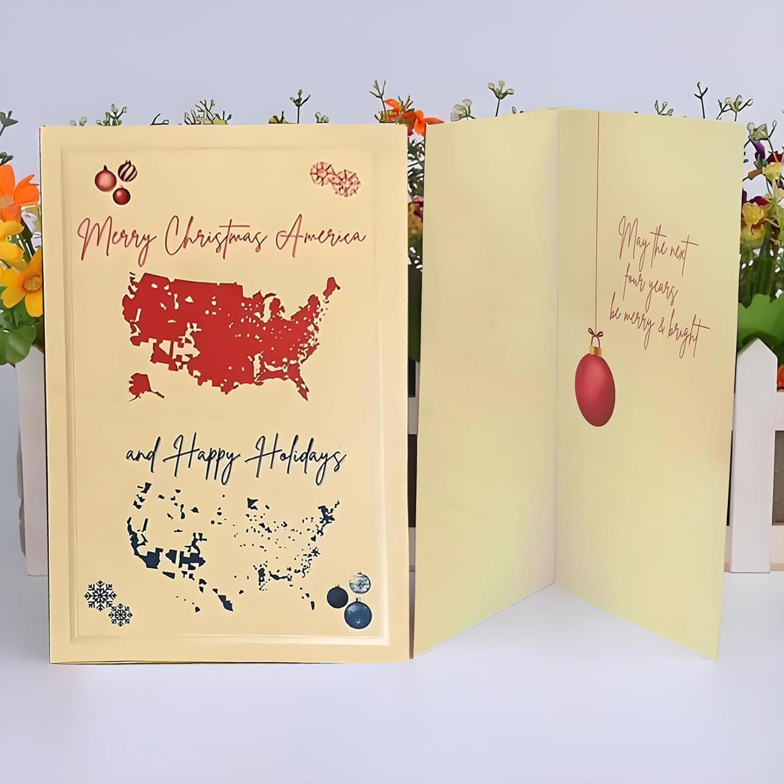 10PCS 2024 Merry Christmas America Card, 2024 Presidential Election Map Cards, America Christmas Card, Patriotic Christmas Cards, Funny Greeting Cards Holiday Cards Xmas Gifts