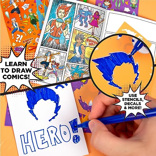 Made By Me Anime Color & Design Artist Set, 22-Piece Art Set, How to Draw, Create Comics, Make Manga & Sketchbook, Gifts for Enthusiasts, Arts & Crafts for Kids 6+