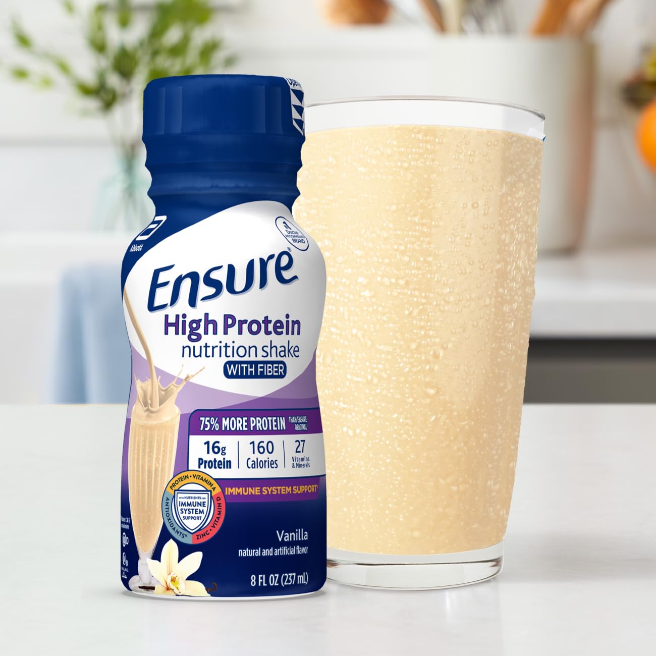 Ensure High Protein Vanilla Nutrition Shake With Fiber | 24 Pack