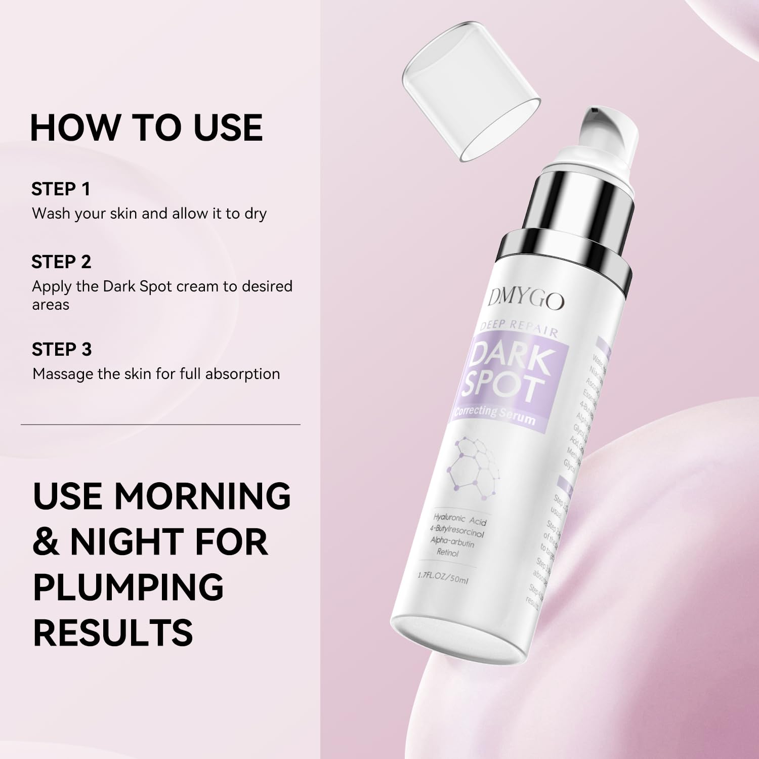 Dark Spot Remover for Face and Body: Dark Spot Remover for Age Spot Sun Spot Melasma Uneven Skin Tone, with Vitamin C and Hyaluronic Acid for Women and Men (1.7 Fl Oz)