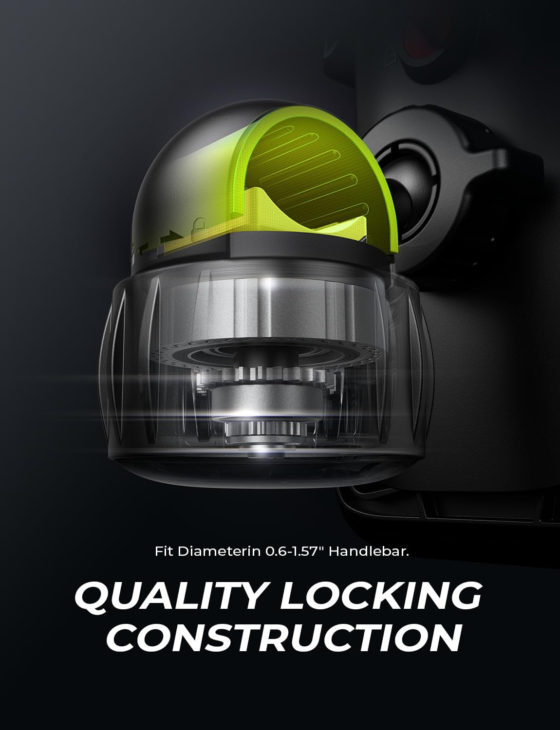 LISEN Bike Phone Holder, Dirt Mountain Bike Accessories for Men Kids Handlebar E Bike Phone Holder, Bicycle Phone Mount, Dirtbike Mini Bike Accessories for iPhone Android 4.7"-7" Smartphones